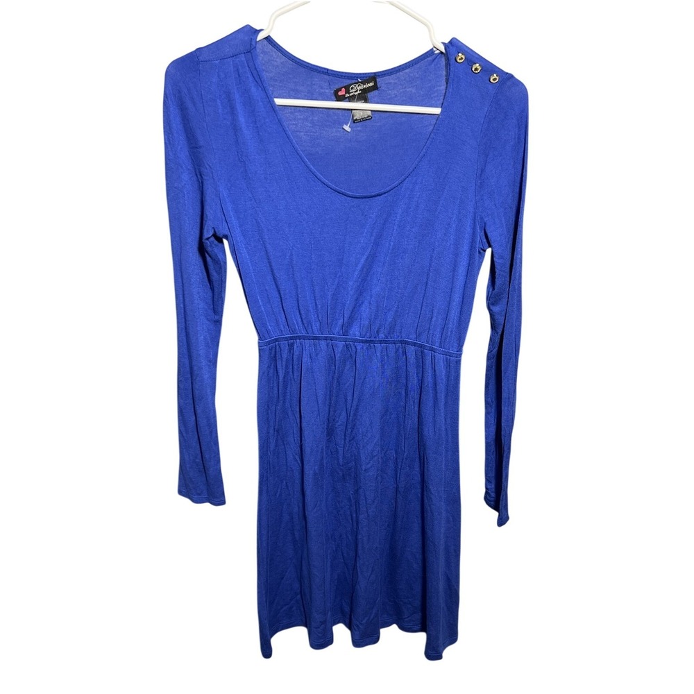 Delirious Los Angeles Women's Royal Blue Scoop Neck Dress Size S Elastic‎ Waist